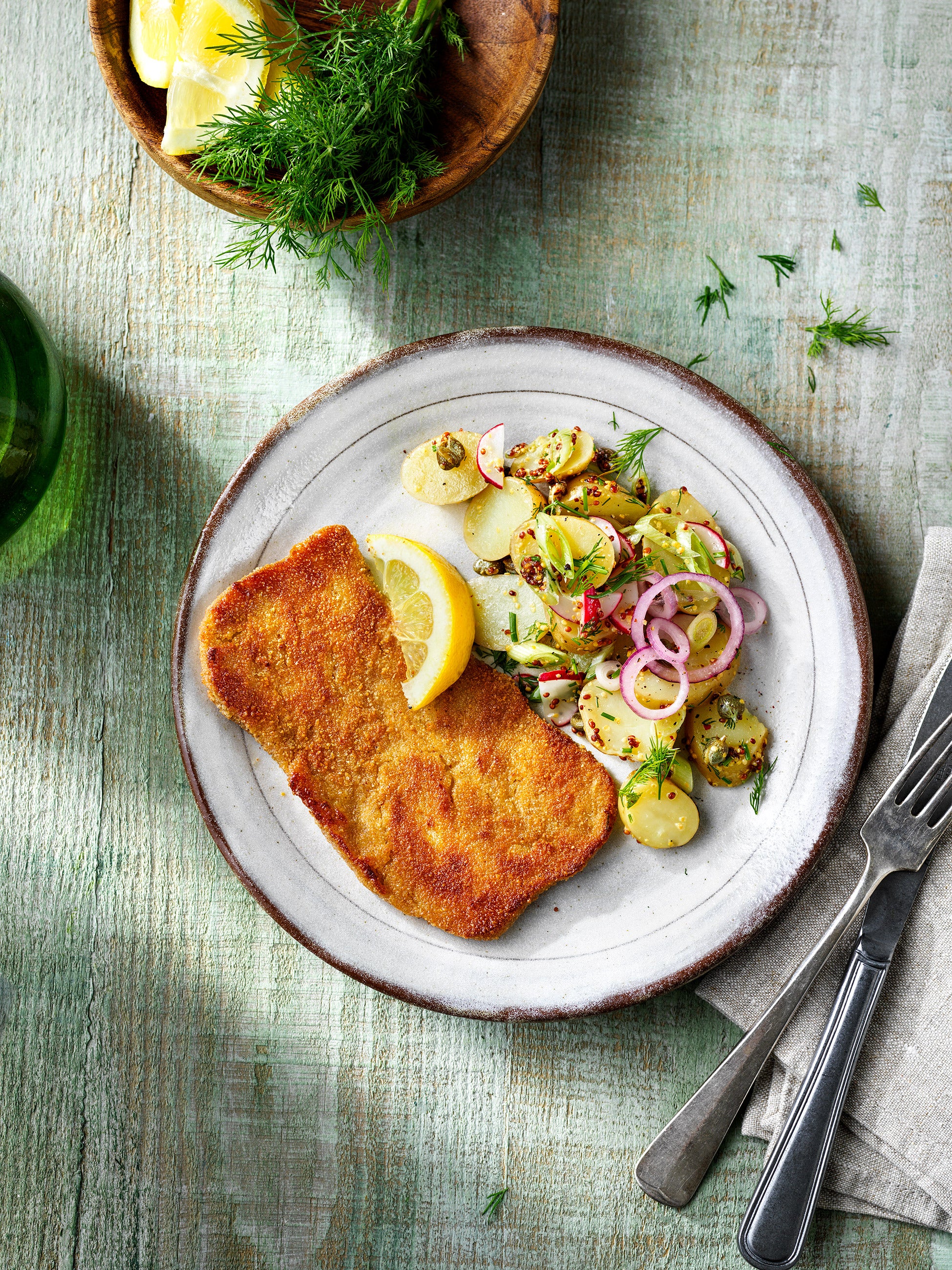 Sensational Schnitzel with kartoffel salad Sensational Schnitzel with kartoffel salad