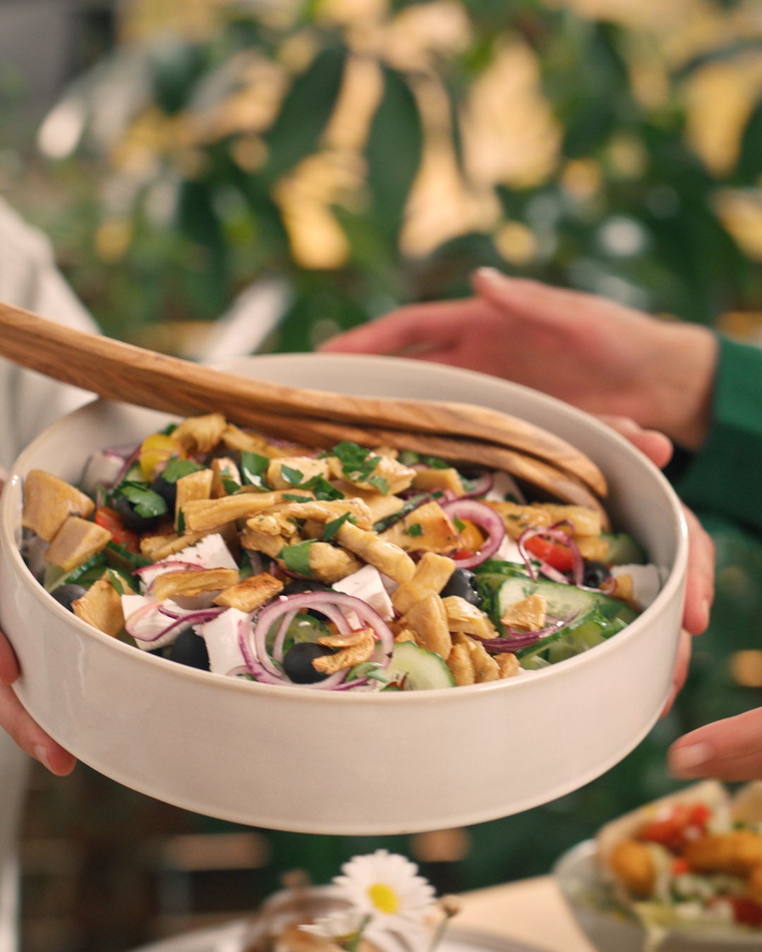 Vegan Greek Salad with Filet Pieces Vegan Greek Salad with Filet Pieces