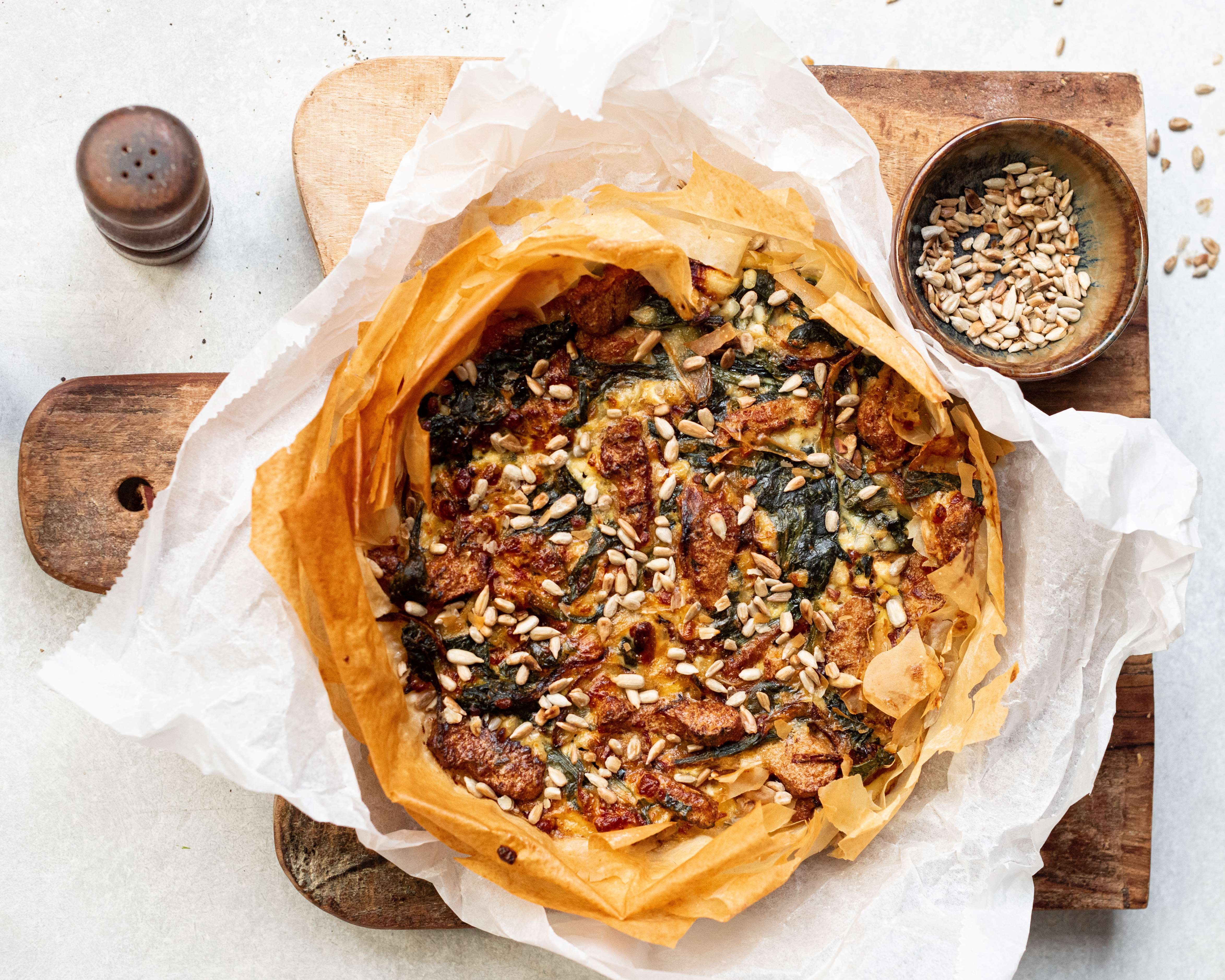 Quiche met gegrilde stukjes