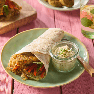 Wrap z mini burgerami brokułowymi Garden Gourmet