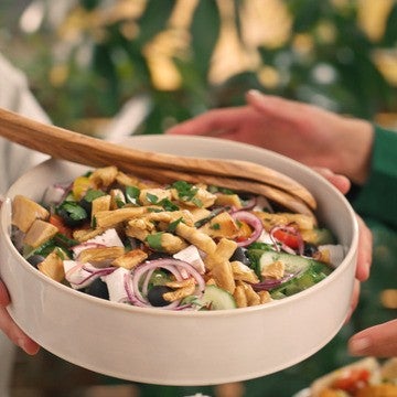 Vegan Greek Salad with Filet Pieces