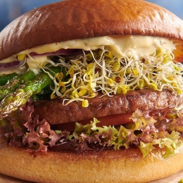 Burger ze szparagami
