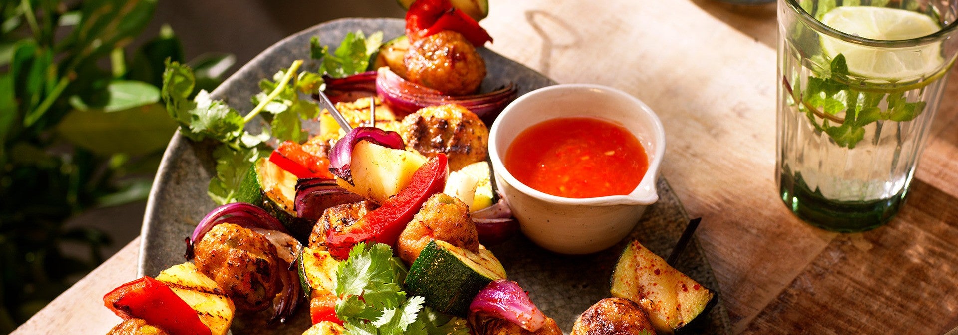BBQ Mixed Vegetables Balls Skewers