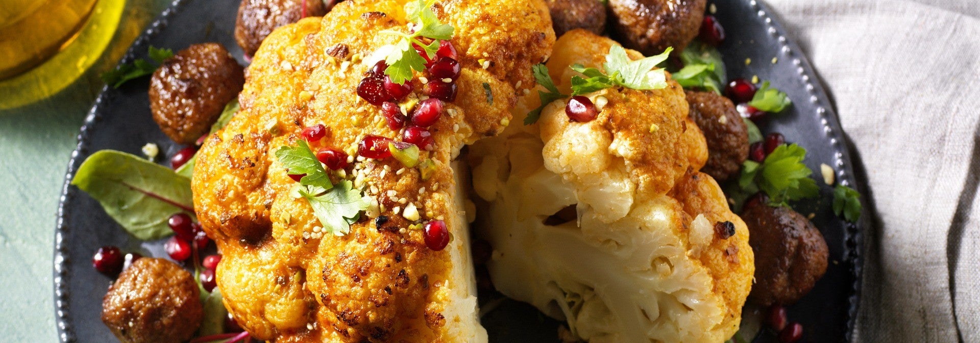 Roasted Cauliflower with Falafel