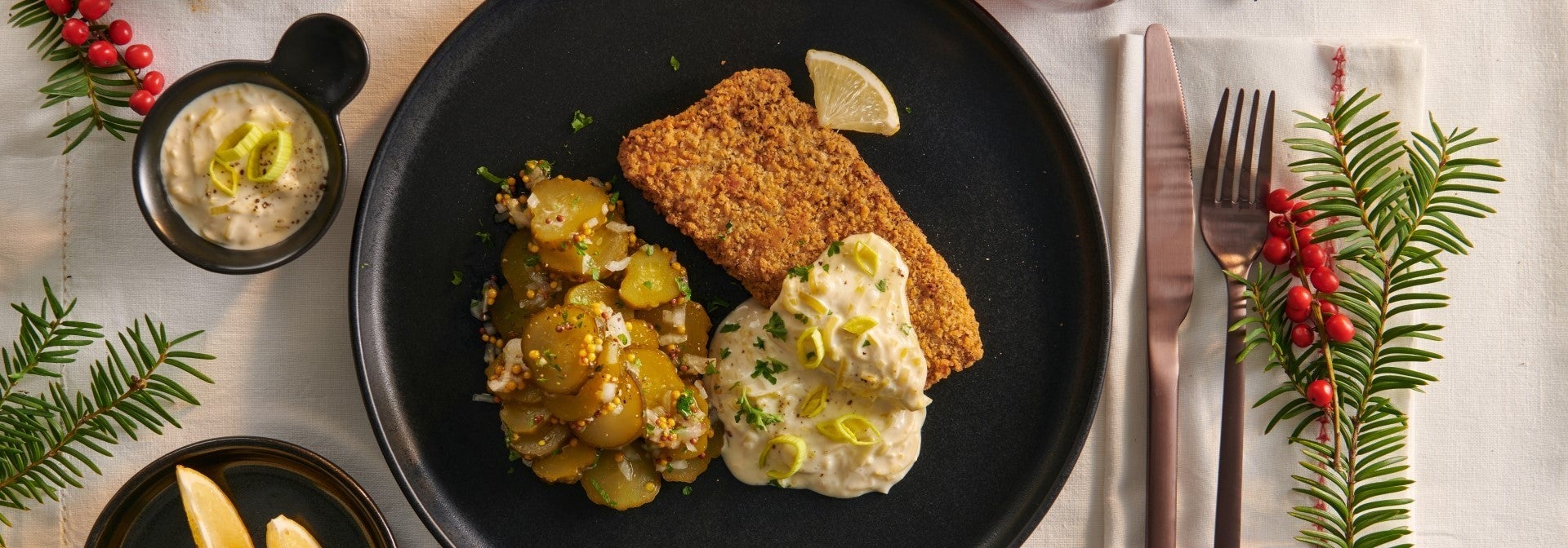 Filet Wegański a’la Rybny w maślanym sosie porowym