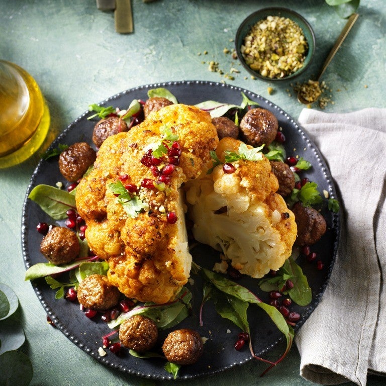 Roasted Cauliflower with Falafel