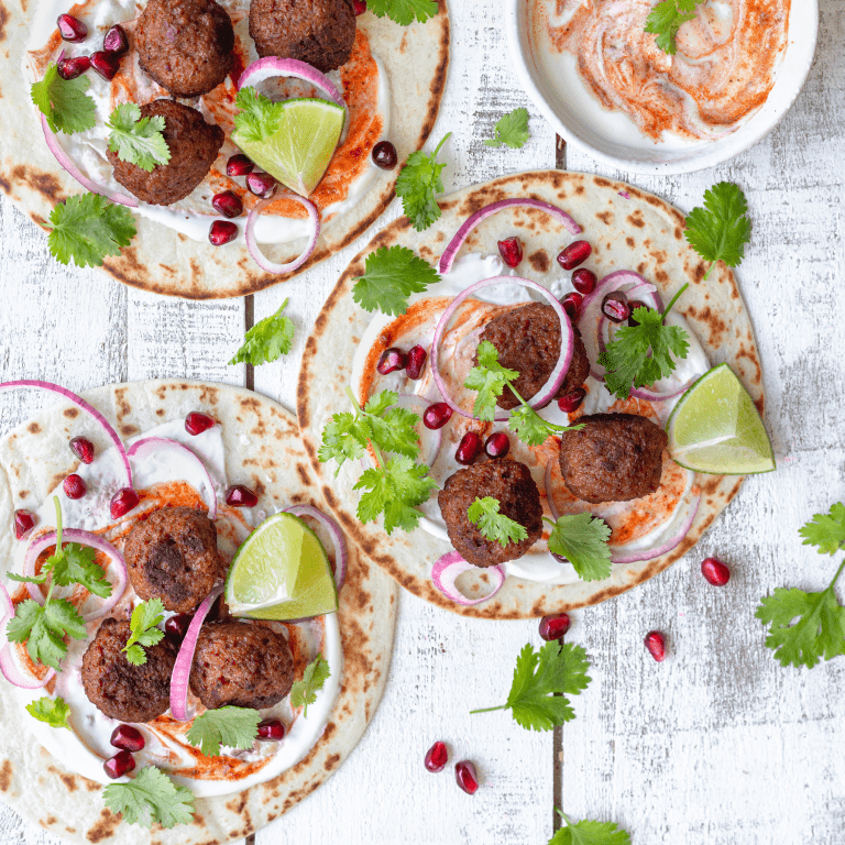 Nuggets with roasted sweet potato and a meal salad with peanut dressing