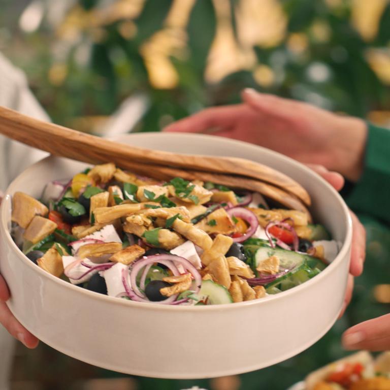 Vegan Greek Salad with Filet Pieces Vegan Greek Salad with Filet Pieces