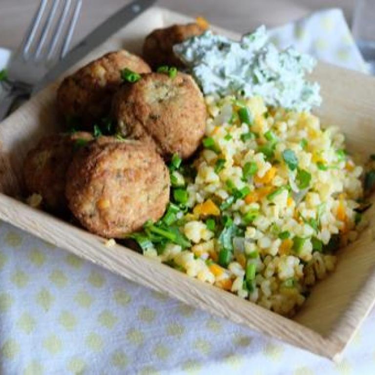 Wegańskie Falafele z kaszą bulgur i ziołami