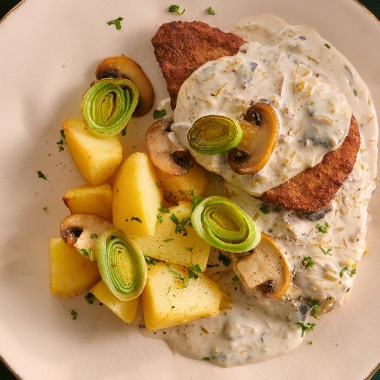 Filet Roślinny w sosie porowo-pieczarkowym