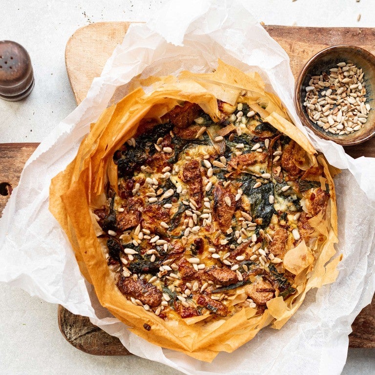 Quiche met gegrilde stukjes