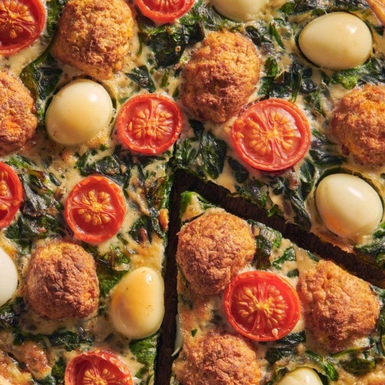 Szpinakowa, wiosenna tarta z Warzywnymi Klopsikami