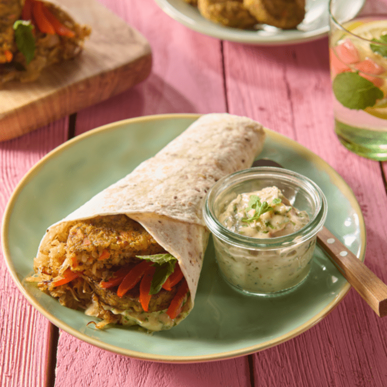 Wrap z mini burgerami brokułowymi Garden Gourmet
